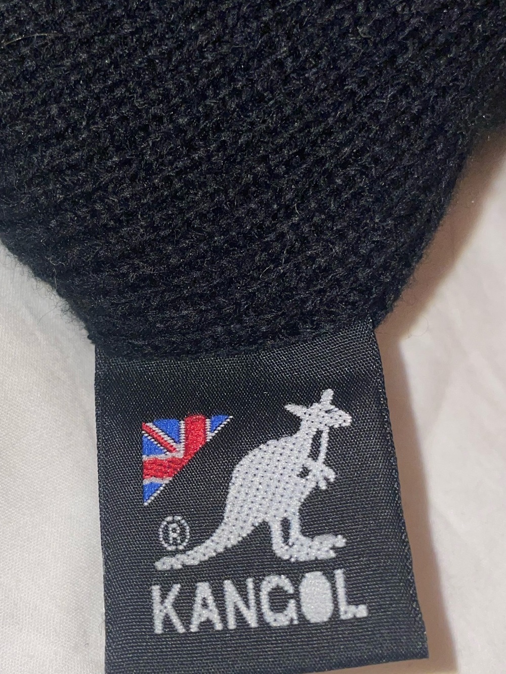 Kangol Black Knit Beanie with Iconic Kangaroo Tag